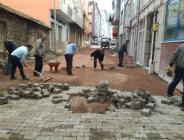 Hacı Hulisi Caddesinde üst yapı çalışması