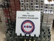 Ordu’da kaçak sigara ve içki ele geçirildi