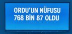 Ordu’nun Nüfusu 768 Bin 87 Oldu