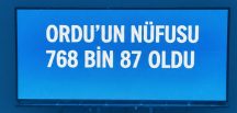 Ordu’nun Nüfusu 768 Bin 87 Oldu